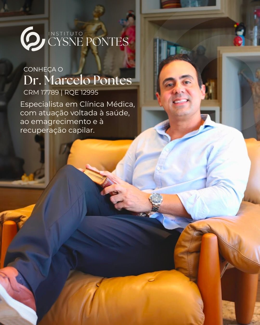 Dr. Marcelo Pontes, CRM 17789, RQE 12995 — Especialista em Clínica Médica, Instituto Cysne Pontes